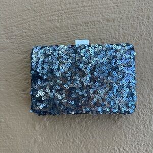 Sequin Clutch Bag - Silver